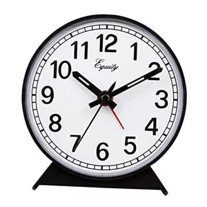 Reloj despertador de cuerda analógico Equity 14075 negro - Imagen 1 de 7