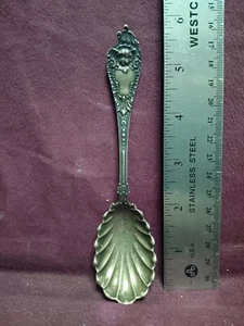 Sterling Mechanics Watson CHERUB SERVING SPOON 6" 25g Monogram H front 1901 back - Picture 1 of 5