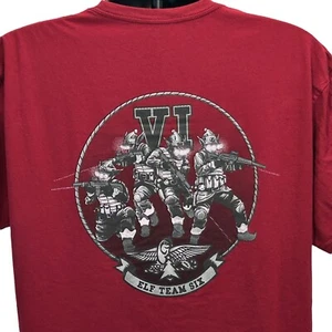 Club Grunt Style Elf Team Six T Shirt Mens XL X-Large Red Christmas Holiday Tee - Picture 1 of 7