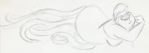RARO WALT DISNEY LA SIRENITA URSULA 1989 ANIMACIÓN ORIGINAL DIBUJO CEL - Imagen 1 de 2