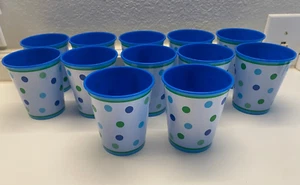 Lot of "Sweet Stripes Boy" Baby Shower REUSABLE KEEPSAKE Plastic 9 oz CUPS 12ct. - Picture 1 of 3