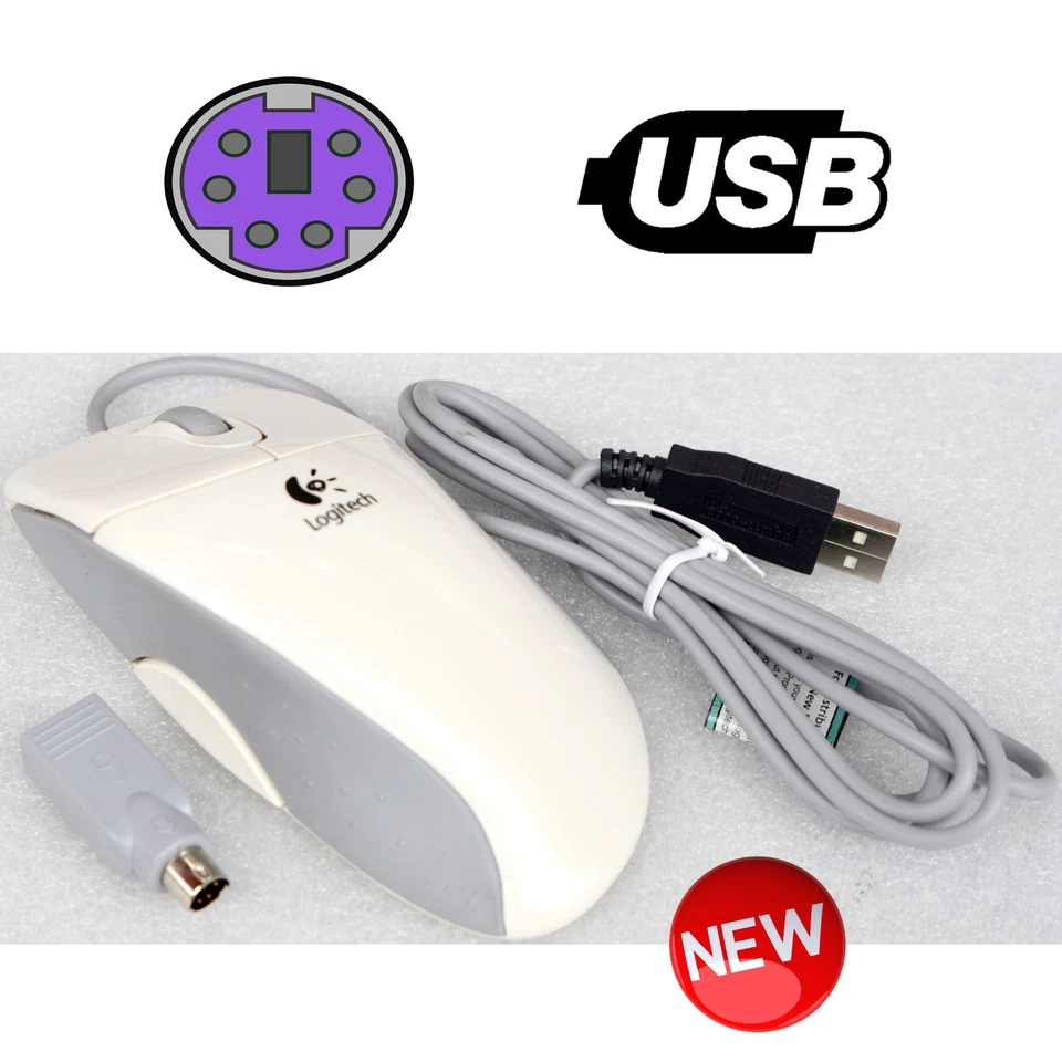 VINTAGE ERGONOMISCHE LOGITECH MAUS MIT PS/2 & USB M-BA47 TRACKBALL RARITÄT M426 - Bild 1 von 1