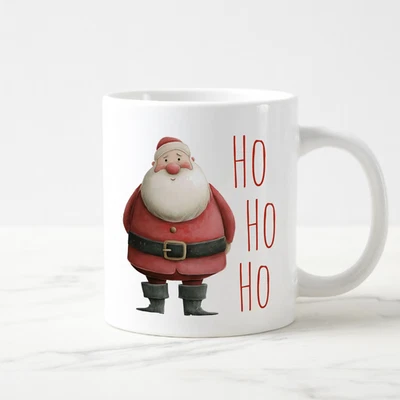 Ho Ho Ho Santa Claus Taza Navidad Taza de Café Divertido Regalo de Vacaciones para Invierno Alegría Foto 1 de 2