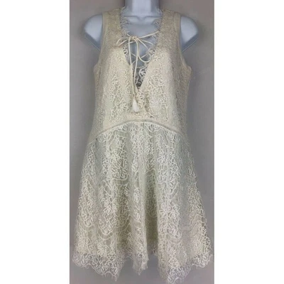 Vestido Adelyn Rae Mujer Talla S Blanco Encaje Escala Sin Mangas Manchas de Hadas Foto 1 de 4