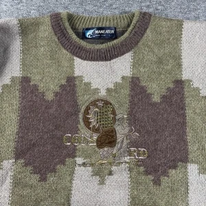 vintage maneater embroidered Golf Sweater Grandpa Sweater - Picture 1 of 6