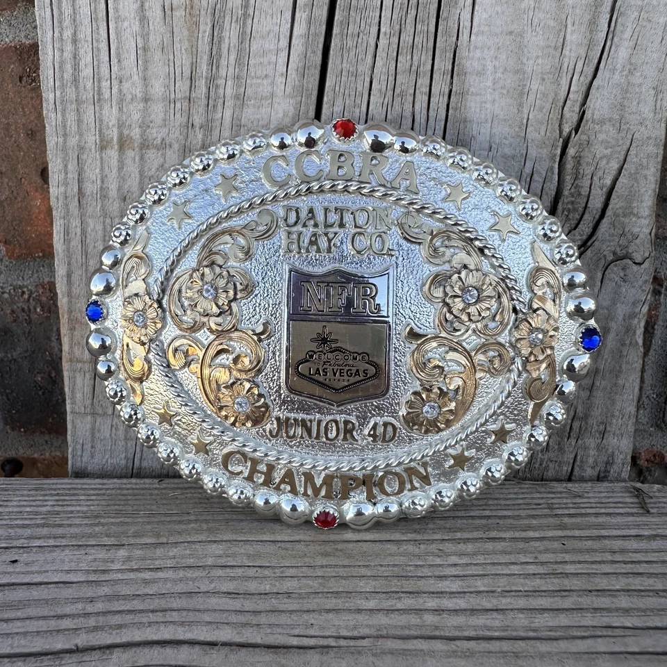 Cowboy Trophy Rodeo Style Belt Buckle with cobra champion - Image 1 of 1