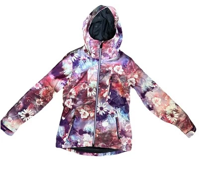 VOLCOM GORE-TEX Women’s Snow Jacket Size Medium Purple Floral & Gems Print - Image 1 of 4