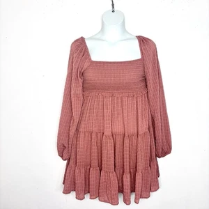 Vestido Altar’d State Mediano Coral Rosa Calzoncillo Corpiño en Niveles Cottagecore Romántico - Imagen 1 de 9