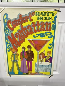 Vintage 1960s Southern Comfort In Manhattan Happy Hour Poster - Picture 1 of 8