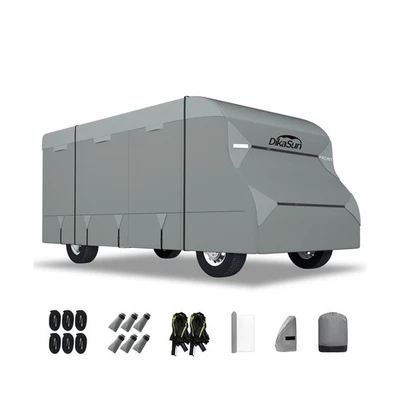 DIKASUN Class C RV Cover 7 Layers Top Motorhome Cover 23-26 FT Heavy Duty Anti-UV Cam...