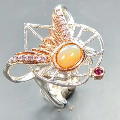 Handmade Natural Opal Ring 925 Sterling Silver Size 6 /R439671 - Image 1 of 4