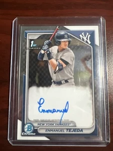 2024 1st Bowman Chrome EMMANUEL TEJEDA #CPA-ETE On Card AUTO Yankees - Picture 1 of 2