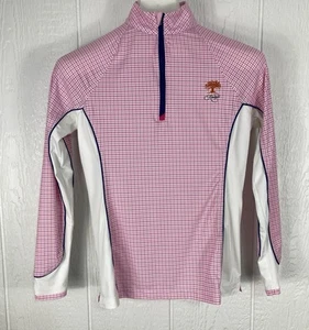 Peter Millar Kiawah 1/4 Zip Golf Pullover Stretch Pink Womens XS - Picture 1 of 14