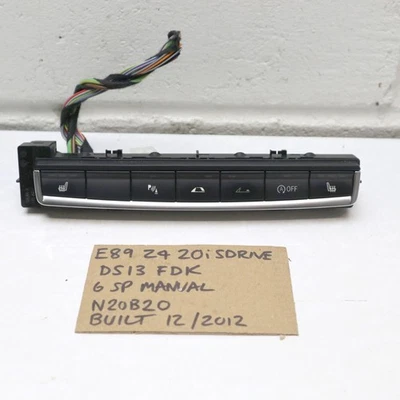 BMW Z4 E89 CONVERTIBLE HEATED SEAT ROOF CONTROL SWITCH PANEL 9227820 - Image 1 of 4