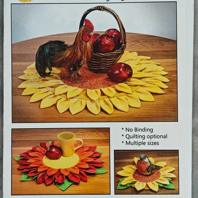Needlesongs Sunflowers Mug Rugs to Table Mats Pattern NS-36 by Carol Bruce - Image 1 of 3