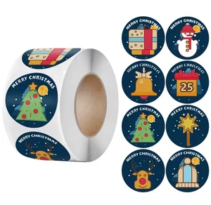 500Pcs Merry Christmas Stickers Xmas Gift Labels DIY Seal Tags Decor - Picture 1 of 8