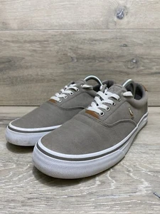 Polo Ralph Lauren Mens Grey/Brown Sneakers Sz 9.5D - Picture 1 of 11