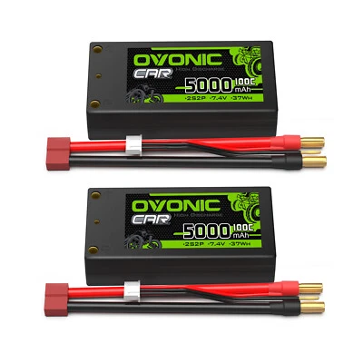 Ovonic 7.4V 100C 2S 5000mAh Batería LiPo Corta para 1/10º Coche RC Buggy Corredor Foto 1 de 4