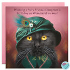 Daughter birthday card for Girls Child or Women Adult to or from Black Cat lover