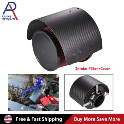 Universal 2.5''-3.5'' Air Intake Filter Heat Shield Cover Stainless Steel - Image 1 of 4