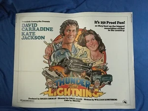 1977 THUNDER and LIGHTNING Movie Poster Moonshine David Carradine Kate Jackson - Picture 1 of 12
