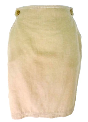 Falda babero talla 12 beige caqui mezcla lino Delia Max Studio Specialty nueva con etiquetas Foto 1 de 4