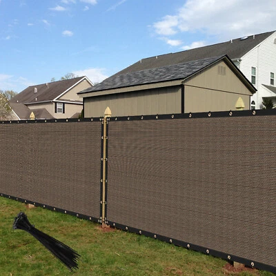 ECOOPTS 4' Privacy Screen Fence Heavy Duty Fencing Mesh Shade Net Cover Windscreen Brown