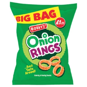 Bobby's Onion Rings Crisps Full Box Of 15 Packets at 84g Each Pack - Picture 1 of 2