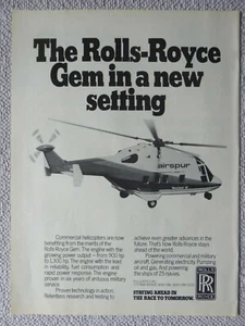 2/1983 PUB ROLLS-ROYCE GEM ENGINE WESTLAND 30 HELICOPTER AIRSPUR ORIGINAL AD - Picture 1 of 1