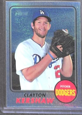 2017 Topps Heritage Blue Refractor #THC-400 Clayton Kershaw No 33 of 68 - Image 1 of 2