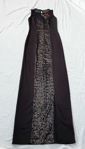 Love Label Women's Black Sparkly Sequined Wedding/Prom/graduation Long Dress 12 - Picture 1 of 15