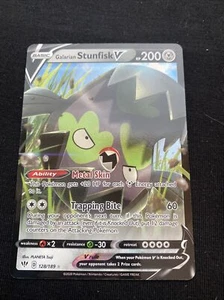 Galarian Stunfisk V Ultra Rare 128/189 Darkness Ablaze Pokemon TCG Card NM - Picture 1 of 2