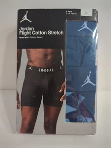 Jordan Boxer Briefs Mens Large Jumpman Flight Essentials Cotton 2 Pairs Blue - Picture 1 of 3