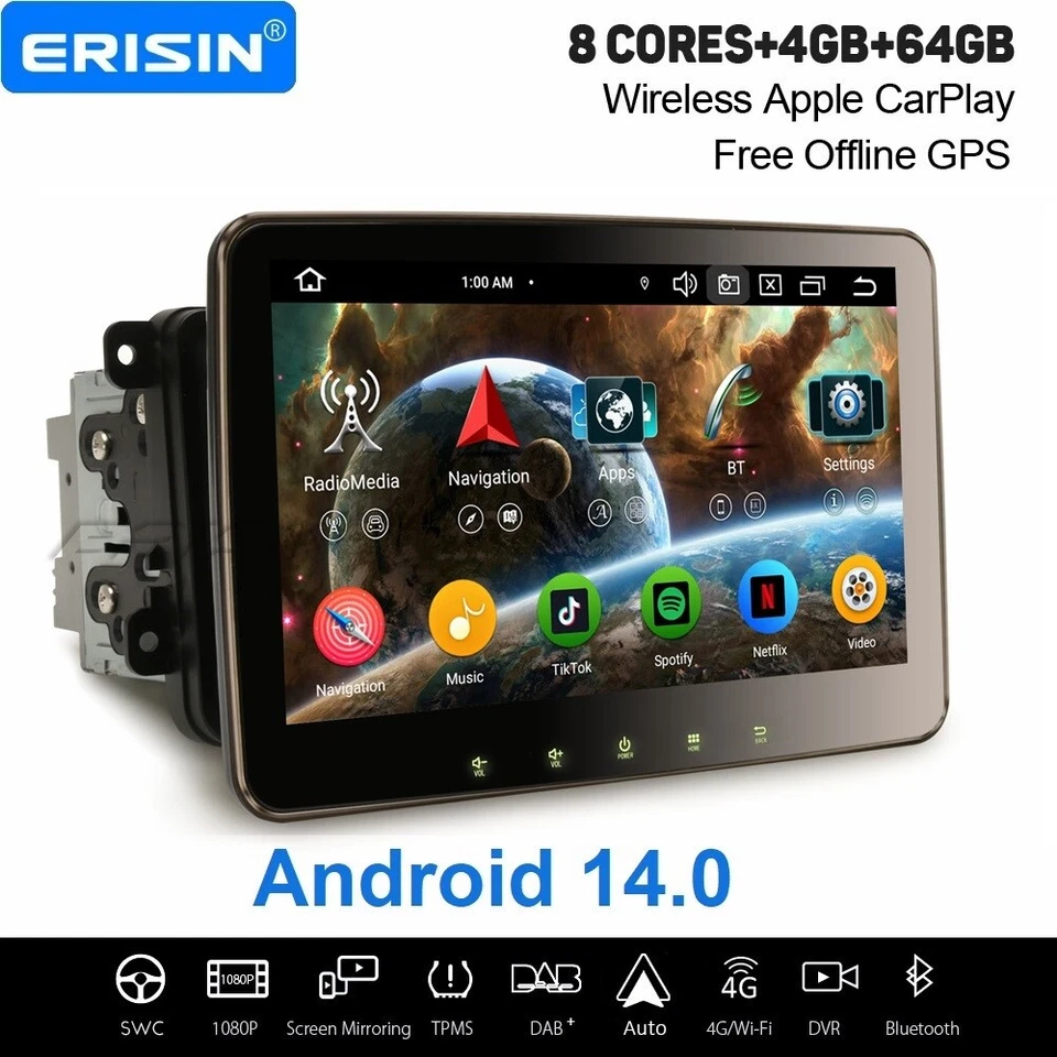 10,1" Android 14 Autoradio Navi Für VW Passat B6 Golf 5/6 Tiguan Jetta Skoda OPS - Bild 1 von 4
