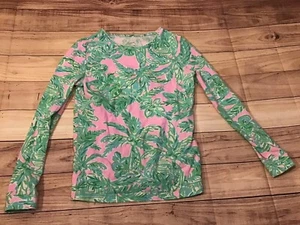 Lilly Pulitzer Girl Sammy Pajama Top Green Palm Size 10  - Picture 1 of 5