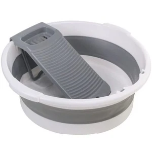 Fold Washboard Basin For Hand Washing Clothesnonslip Washtub With Integrated Was - Picture 1 of 7