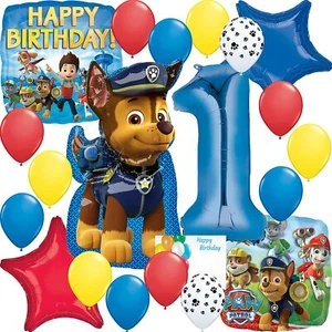 Paw Patrol Party Supplies Chase Balloon Decoration Bouquet 1st Birthday  - Picture 1 of 1