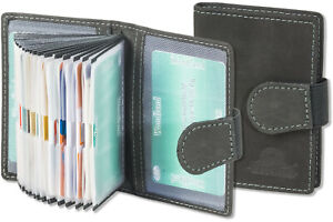 Woodland® Kreditkartenetui aus Leder in Anthrazit mit flexibler Außenlasche