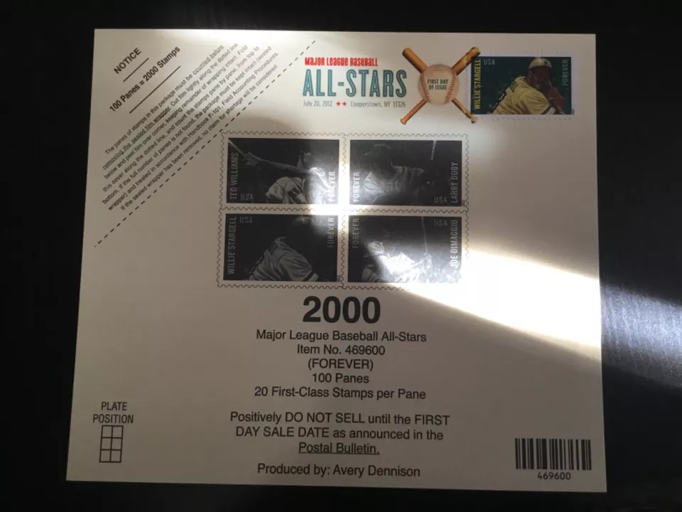 USPS 1st Day on Deck Card #4694-97 MLB Baseball All-Stars willie Stargell  2012 - Image 1 of 1