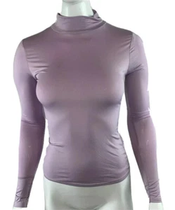 NastyGal Women's Size 2 Shirt Long Sleeve Mock Neck Knit Pullover Top Purple EUC - Picture 1 of 5