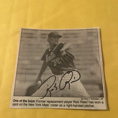 Rick Reed New York Mets Autographed Photo From Newspaper  - Image 1 of 3