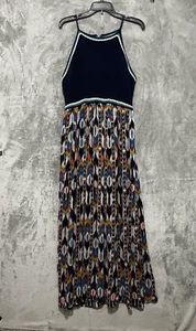 Xhilaration Maxi Dress XL Crochet Southwest Blue Sleeveless Boho Sundress - Picture 1 of 9