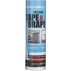 (6)-Trimaco Tape & Drape Pre-Taped Plastic 4 Ft. x 75 Ft. 1/2 mil Drop Cloth - Picture 1 of 1