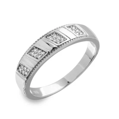 Uomo Argento Sterling Pietre Zirconi Cubici Matrimonio Anello - Immagine 1 di 3