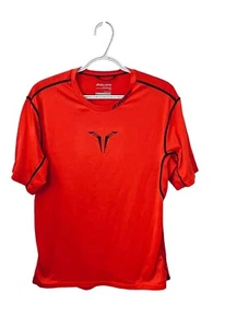 Bauer Hockey Mens L Atheletic Top Short Sleeve Orange Black Trim - Picture 1 of 4
