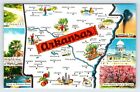 Arkansas Attractions Map Vintage Postcard AF508