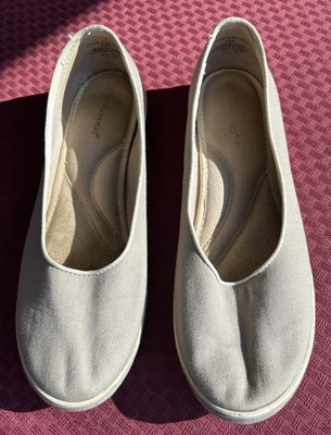 Холщовые мокасины без шнуровки Grasshopper бежевые размер 8,5 М - Изображение 1 из 4