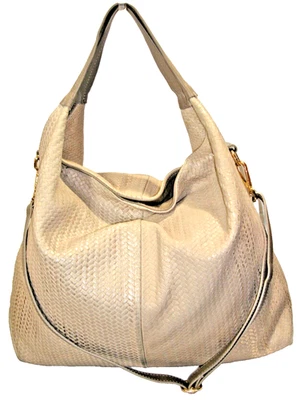 Bolso de Hombro Laura Di Maggio Beige Tejido Repujado Gamuza Esmerilada 2 Vías Nr COMO NUEVO Foto 1 de 4