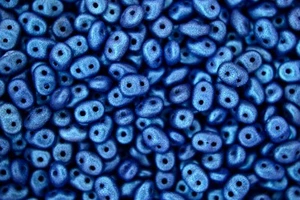10g-100g Matubo SuperDuo Czech Seed Beads 2.5x5mm Matte Metallic Suede Blue - Picture 1 of 5