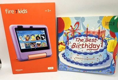 Amazon Fire 7 Kids tablet, ages 3-7.  7" kids tablet on Amazon  With Bonus Book - Image 1 of 4